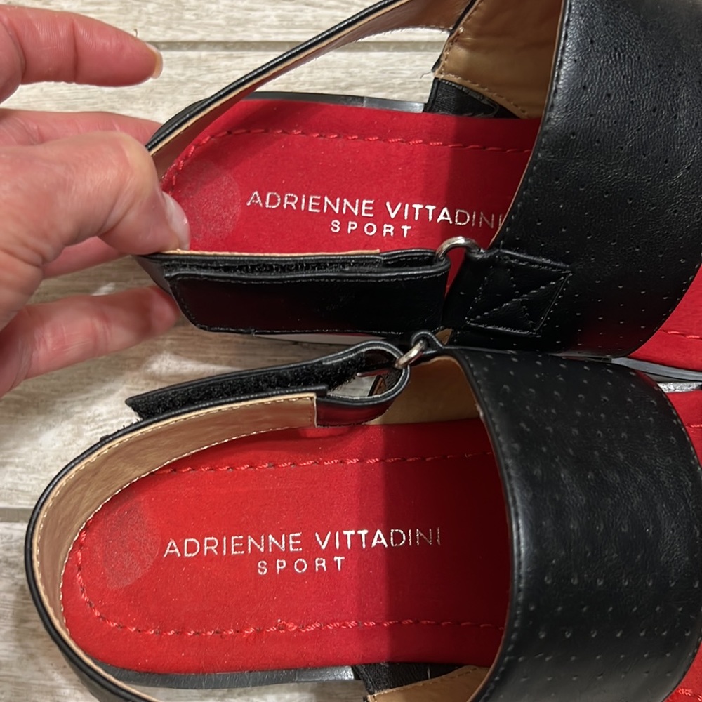 Adrienne Vittadini Sport Red & Black Sandals-8M - Picture 7 of 10
